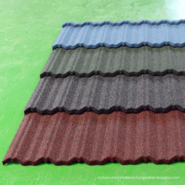 Colored Stone chip  coated steel roof tile for house accessories ALU ZNIC roofing